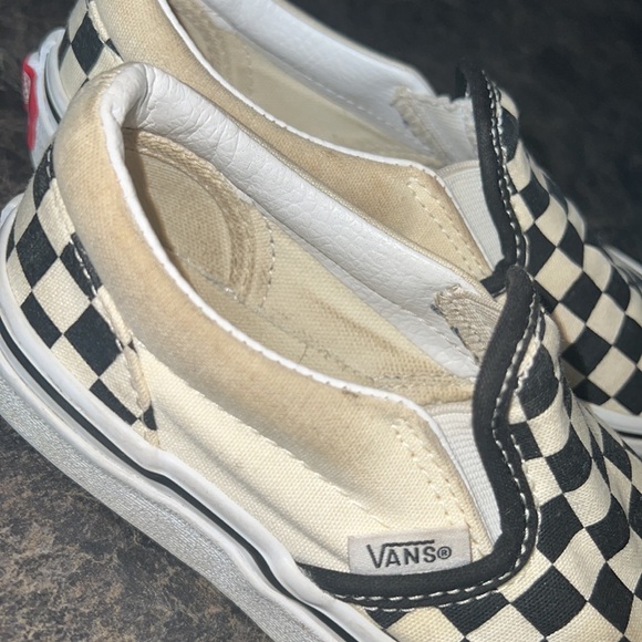 Vans size 13 Youth Classic Black and White Checkered Slip-on Shoes - Picture 2 of 5